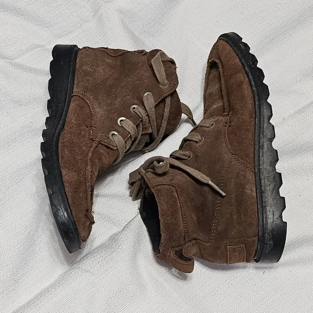 Sorel Madson Moc Toe Lace Up Boots Brown Suede Ankle Hiking NY2997 256‎ Kids 3